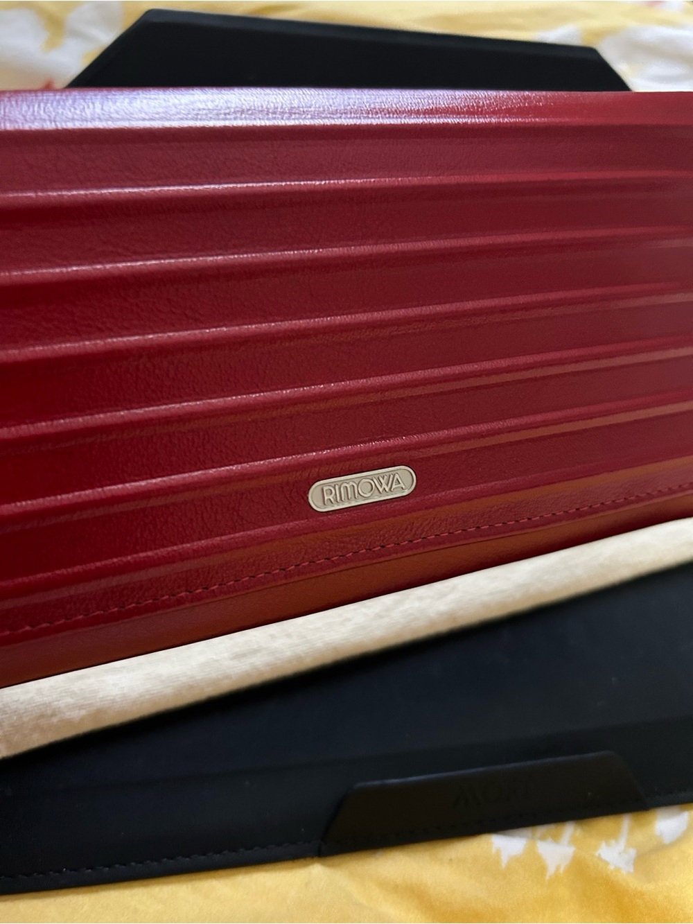 Rimowa red leather wallet NWOT